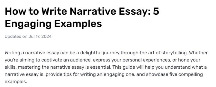 What Are the Vital Components to Remember for a Successful Narrative Essay?
